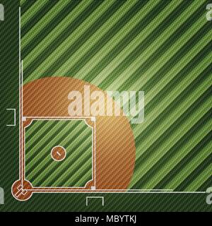 Realistische gestickt Patch arbeiten Textur von Baseball Feld element Vector Illustration Design Konzept Stock Vektor