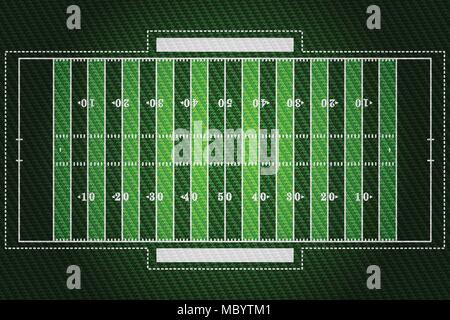 Realistische gestickt Patch arbeiten Textur von American Football Feld element Vector Illustration Design Konzept Stock Vektor