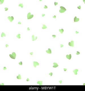Nahtlose Muster Hintergrund mit grünem Herzen Stock Vektor