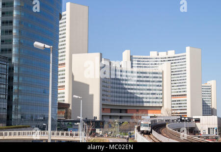 Vienna International Centre (VIC), Campus und Gebäude das Büro der Vereinten Nationen hosting bei Wien, Wien, Österreich, 11. April 2018 Stockfoto