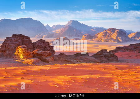 Wüste Wadi Rum, Jordanien Stockfoto