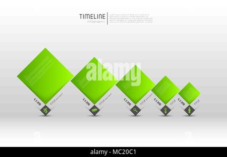 Timeline Infografik Vorlage mit Symbolen Stock Vektor