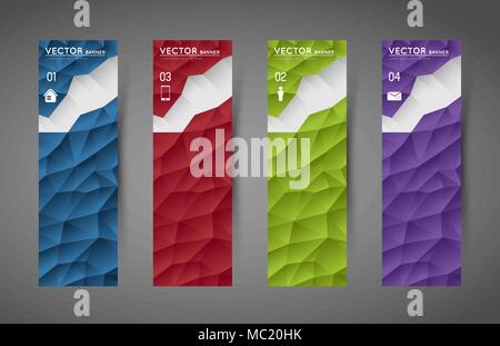 Abstrakte polygonalen Banner mit flachen Schatten Effekt Stock Vektor