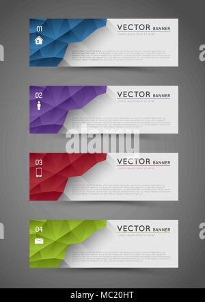 Abstrakte polygonalen Banner mit flachen Schatten Effekt Stock Vektor