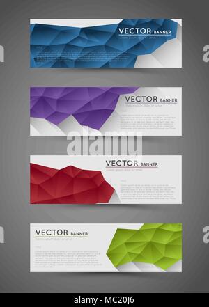Abstrakte polygonalen Banner mit flachen Schatten Effekt Stock Vektor