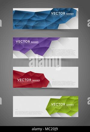 Abstrakte polygonalen Banner mit flachen Schatten Effekt Stock Vektor