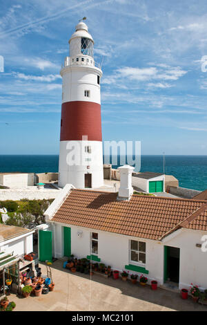 Trinity Leuchtturm am Europa Point, Gibraltar, Großbritannien Stockfoto