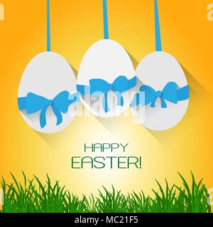 Ostern Hintergrund mit Eiern und Farbband Stock Vektor