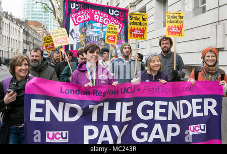 Großbritannien London 25th. Mai 2016 Universitätsspende UCU-Demonstration ruft zur Beendigung der geschlechtsspezifischen Lohnunterschiede auf Stockfoto