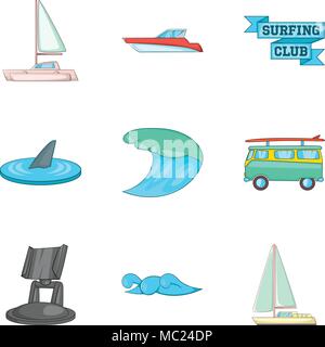 Yachting Symbole, Cartoon Stil Stock Vektor