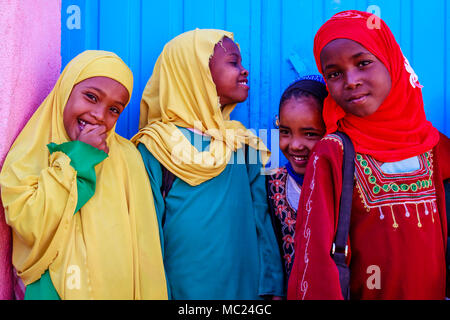 Äthiopische Schüler, Harar, Äthiopien Stockfoto