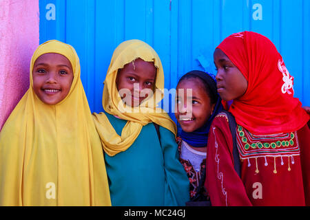 Äthiopische Schüler, Harar, Äthiopien Stockfoto