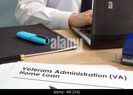 Veterans Administration (VA) Home Loan application form. Stockfoto