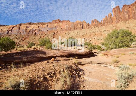 hHll namens Jack Bridger in Indian Creek in der Nähe von Canyonlands, Utah, USA. Stockfoto