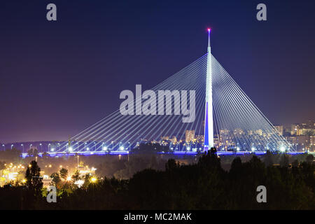 Ada Brücke im Zentrum von Belgrad Stockfoto