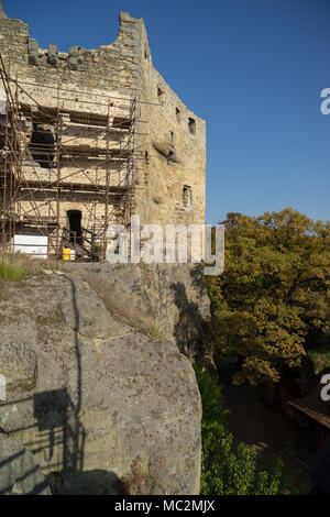 Ruinen der Burg Valecov, Mittelböhmen, Tschechien. Stockfoto