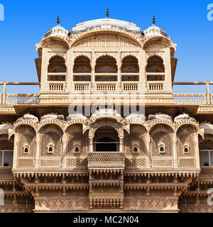 Patwon ki Haveli in Jaisalmer, Rajasthan, in Indien Stockfoto