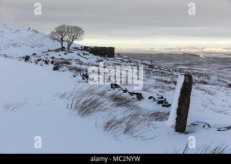 Top Withins, die angebliche Einstellung für Wuthering Heights, im Winter Stockfoto