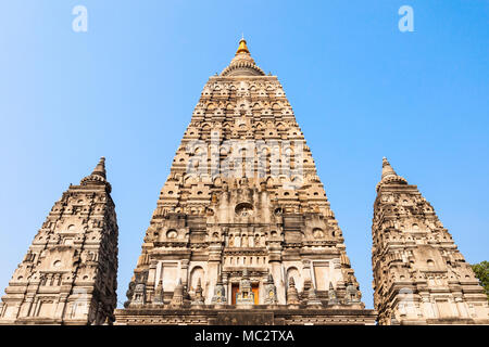 Mahabodhi Tempel Komplex in Gaya Bezirk im Bundesstaat Bihar, Indien Stockfoto