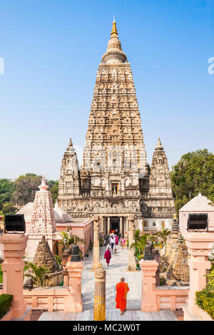 Bodh Gaya ist eine religiöse Stätte und Wallfahrtsort mit dem Mahabodhi Tempel Komplex in Gaya Bezirk im Bundesstaat Bihar, Indien verbunden ist Stockfoto