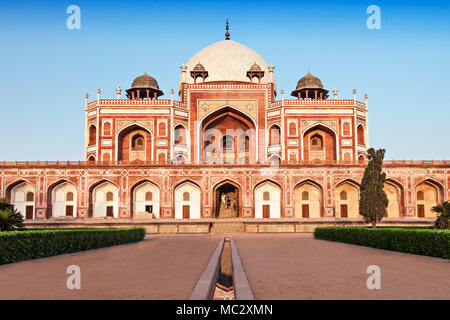 Humayuns Grab ist eines der beliebtesten touristischen Reiseziele in Delhi, Indien. Stockfoto