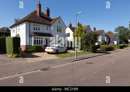 Traditionelle Wohnimmobilien in Letchworth Garden City, Hertfordshire. Stockfoto