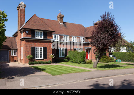 Traditionelle Wohnimmobilien in Letchworth Garden City, Hertfordshire. Stockfoto