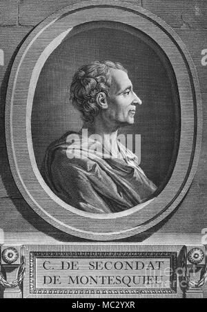CHARLES LOUIS BARON MONTESQUIEU (1689-1755) Französische Richter und politischer Philosoph Stockfoto