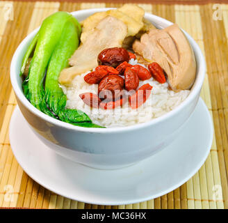 Huhn Reis Suppe essen asiatische Reis Suppe Stockfoto