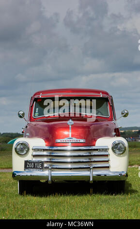 1949 Chevrolet 3100 Pick up an ein amerikanisches Auto zeigen. Essex. Großbritannien Stockfoto