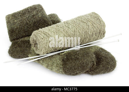 Socken aus Wolle von zu Hause aus Stockfoto