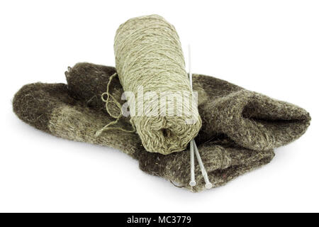 Socken aus Wolle von zu Hause aus Stockfoto