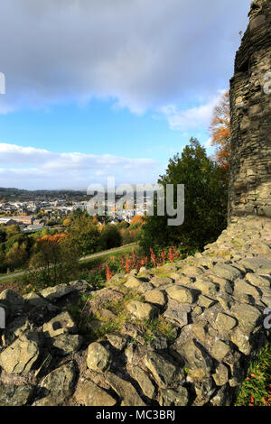 Herbst Blick über die Stadt aus Kendal Kendal Castle, Cumbria, England, Großbritannien Stockfoto