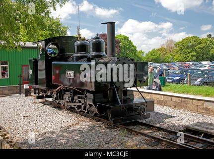 Baldwin 10-12-D 4-6-0 T Schmalspur Dampflok Nr. 778 auf den Seiten Park Station, Leighton Buzzard Light Railway, Bedfordshire, Großbritannien. Stockfoto