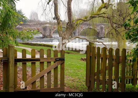 Bickleigh Brücke über den Fluss Exe, Tiverton, Devon, Großbritannien. Stockfoto