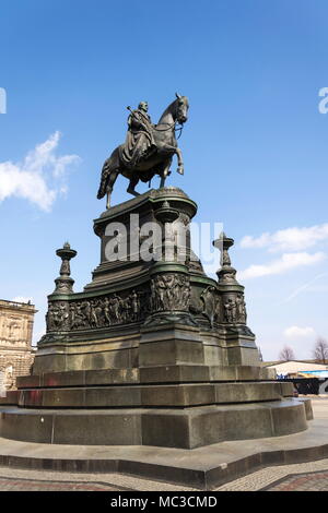 König Johann Statue, Johann von Sachsen Denkmal in Dresden, Deutschland Stockfoto