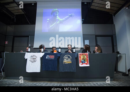 Roma, Italien. 12 Apr, 2018. Pressekonferenz der fünften Ausgabe des # unomaggiotaranto 2018 Veranstaltung, die in Taranto am Tag der Gutschrift stattfinden wird: Matteo Nardone/Pacific Press/Alamy leben Nachrichten Stockfoto