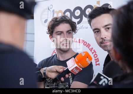 Roma, Italien. 12 Apr, 2018. Italienische Schauspieler Michele Riondino Pressekonferenz der fünften Ausgabe des # unomaggiotaranto 2018 Veranstaltung, die in Taranto am Tag der Gutschrift stattfinden wird: Matteo Nardone/Pacific Press/Alamy leben Nachrichten Stockfoto