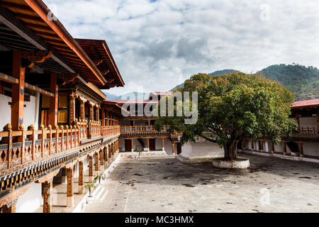 Die Ansicht der Punakha Dzong als Palast des Großen Glück in Punakha, Bhutan als Stockfoto