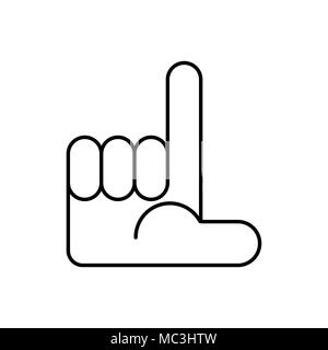 Verlierer Zeichen vom Finger. Symbol Mann, der unglücklich ist. Stock Vektor