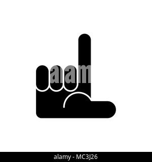 Verlierer Zeichen vom Finger. Symbol Mann, der unglücklich ist. Stock Vektor