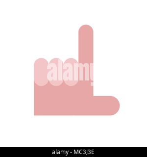 Verlierer Zeichen vom Finger. Symbol Mann, der unglücklich ist. Stock Vektor