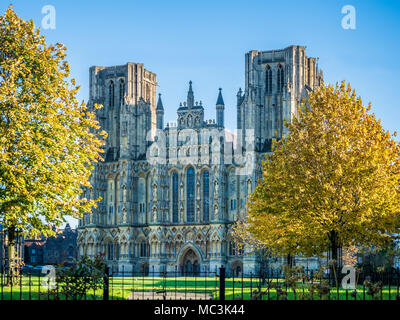 Die Kathedrale von Wells, England - Die sammest Stadt in Großbritannien. Stockfoto