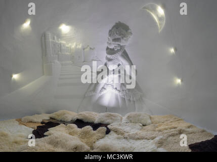 Zimmer im Iglu-Dorf auf der Zugspitze Zugspitzplatt Plateau in Skigebiet (2962 m), Garmisch-Partenkirchen, Oberbayern, Bayern, Deutschland, Europa Stockfoto