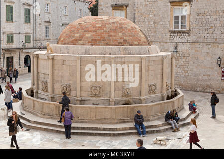 Große Onophrian Brunnen, Altstadt, Dubrovnik, Kroatien Stockfoto