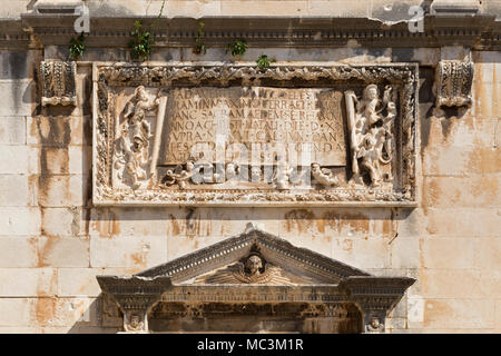 Detail, Kirche St. Heil, Stradun, Altstadt, Dubrovnik, Kroatien Stockfoto