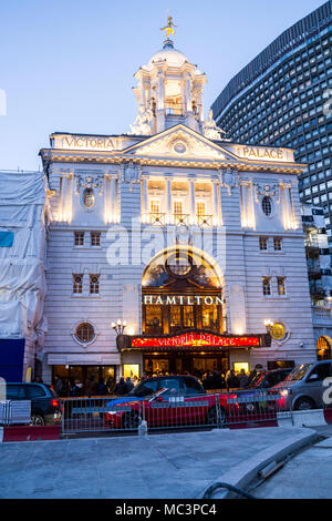 Hamilton musikalische Produktion, West End London (Buch, Musik und Liedtexte von Lin-Manuel Miranda das Victoria Palace Theatre (2018 Stockfoto