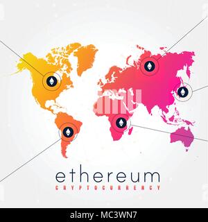 Des astraleums Vector Illustration. Cryptocurrency blockchain Technologie Handel. Stock Vektor