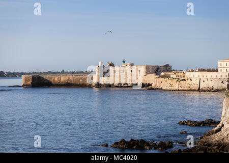 Waterfront von Ortigia Siracusa, Sizilien, Italien. Stockfoto