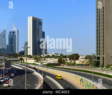 Dubai, VAE - April 8. 2018. Die Entwicklung der Al Saada street Stockfoto